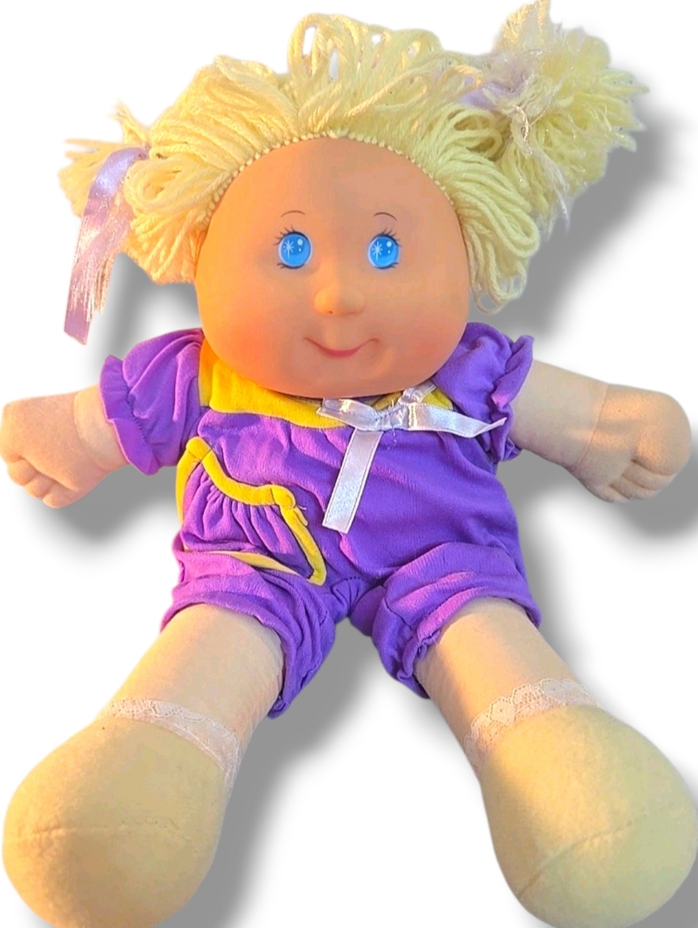 Lovee Doll & Toy Co Cabbage Patch Style  Soft Doll Blonde, Blue Eyes Clothes 16”